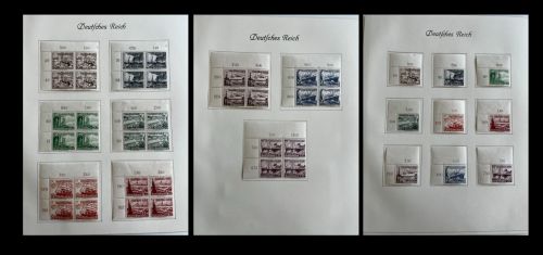 C) DR 1937, Partie aus Spezialsam. **/*/°, Ecken, Einheiten, ME ca. 860€