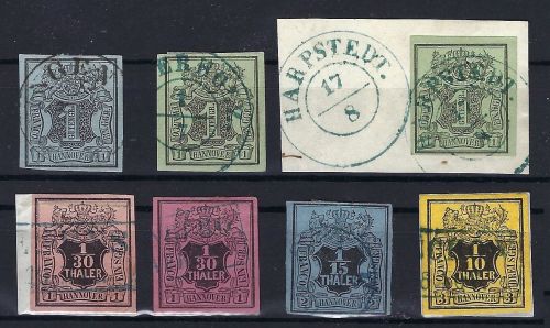 Hannover Mi 1-5 ° mit 2a/b, 3a/b, alle vollrandig ME 450€