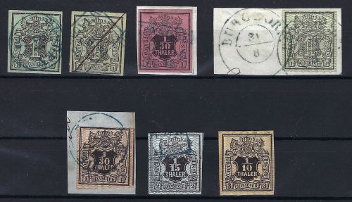 Hannover gest. Lot aus Mi 2a/b, 3b, 9, 10a, 11-12, ME 325