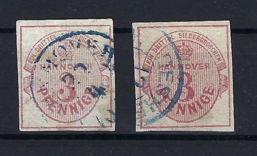 Hannover Mi 13 a/b °, beide vollrandig, ME 330€