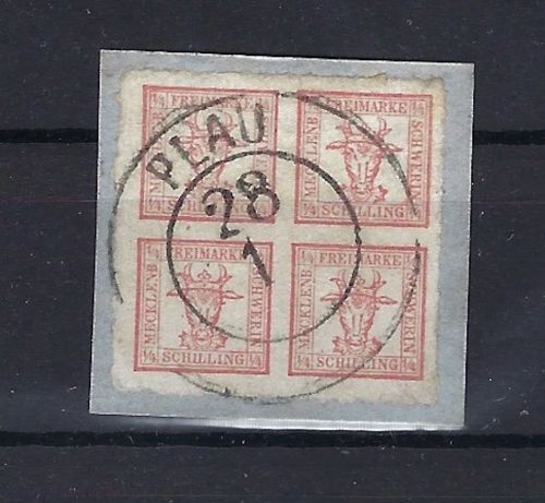 Mecklenburg Schwerin Mi 5 b vollrandig, Luxus Briefstück ideal gest.