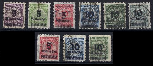 DR Mi 332-337 A/B °, 333 A, 334-336 B gep., ME 640€