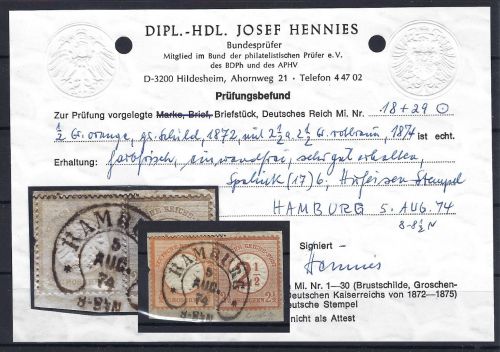 Hufeisenstempel Hamburg, auf DR Mi 18+29