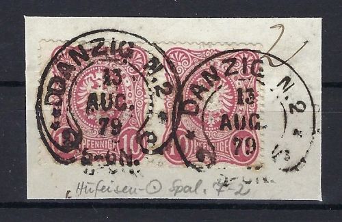 Hufeisenstempel Danzig aus Mi 33a Paar, Wiegand BPP, Spalink 7-2, 500€