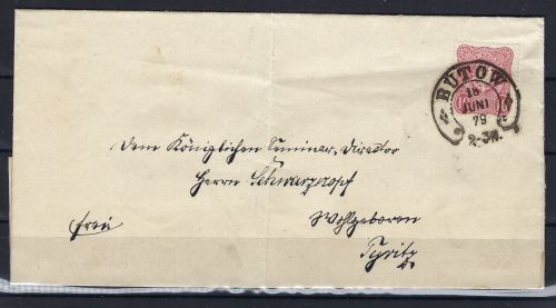 Hufeisenstempel Bütow, auf DR Mi 33 als ef