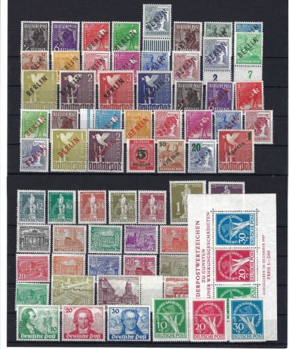 Berlin Jahrgang 1948+49 **/*, 1-20 gep, 21-34 gep, Block 1 I * gep.