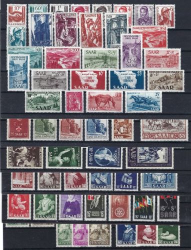 Saarland Jahrgänge 1948-1956 ** komplett (ohne Bl. 1-2), ME 1.305€