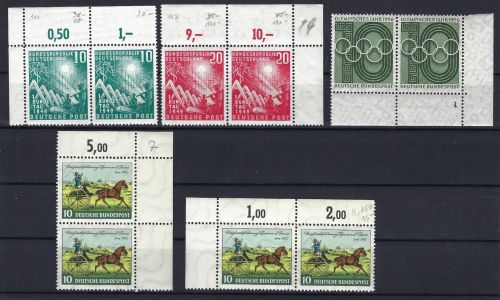 Bund kleines Lot Eckränder/Formnummer Mi 111-112, 160, 231, ME 226€
