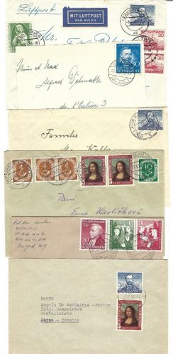 Bund Belege 1951-1953, Lot Belege / Briefstück