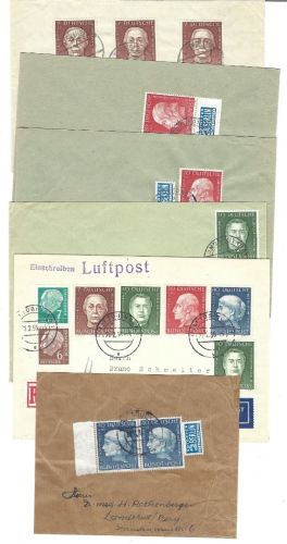 Bund 1954, Lot Belege Wohlfahrt