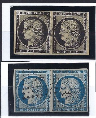 Frankreich Mi 3y + 4 b jeweils im Paar, beide vollrandig, ME 210€