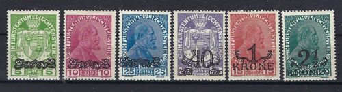 Liechtenstein Mi 11-16 **, ;E 100€