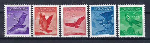 Liechtenstein Mi 143-147 ** geriffelte Papier, ME 280€
