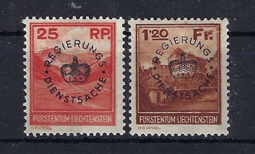 Liechtenstein Dienst, Mi 9-10 * mit Falz, ME für ** = 400€