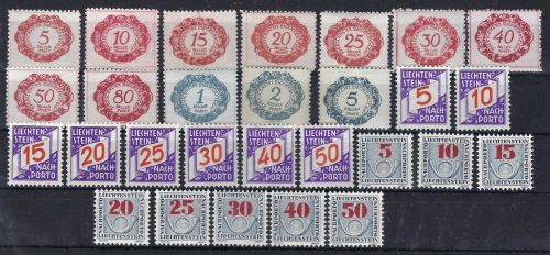 Liechtenstein Porto, Mi 1 - 28 ** komplett, ME 200€