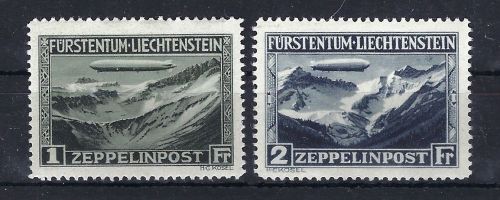 Liechtenstein Mi 114-115 * ungebraucht mit Falz, ME für ** = 650€
