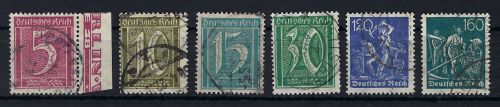 P) DR Mi Mi 177, 178, 179, 181, 188, 190 je ° und gep., ME 1560€