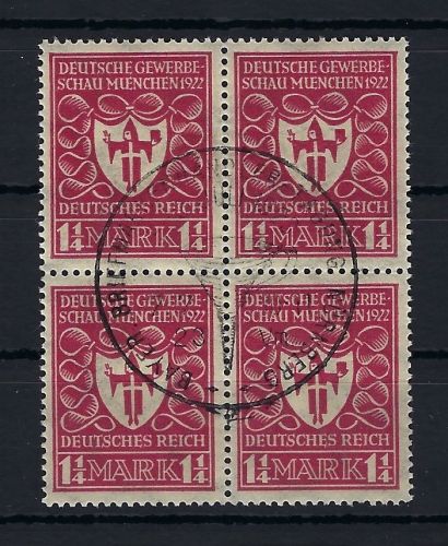 P) DR Mi 199 b ° 4er-Block gep. Infla Berlin, ME 400€