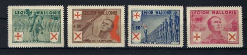 P) D. Bes. Belgien, Wallonische Legion Mi I-IV ** mit Erstfalz, ME 180€