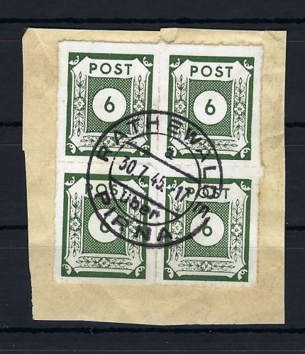 Ost Sachsen Mi 43 B II a ° 4er-Block, gep. Dr. Jasch BPP, ME 88€