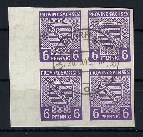 Provinz Sachsen Mi 69Xc ° 4er-Block gepr. Dr. Modry BPP, ME 480€