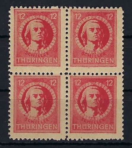 P) Thüringen Mi 97 AX bat ** 4er-Block, gep. Dr. Jasch BPP, ME 720€