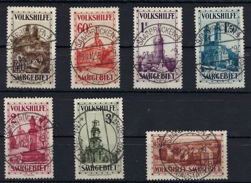 Saargebiet Mi 161-167 gestempelt Saarbrücken 4 (Malstatt) a