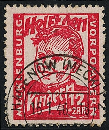 Meckl. Vorpommern Mi 28 b ° einwandfrei, gep. Thom BPP, ME 400€