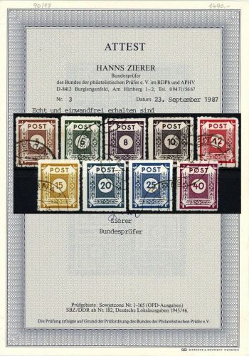 Ost Sachsen Mi 42-50 H ° einwandfrei, FA Zierer BPP, ME 2.700€