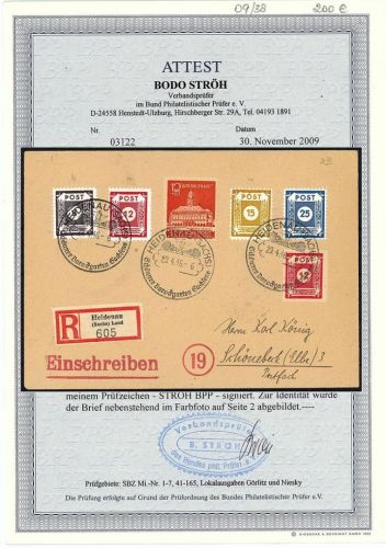Ost Sachsen Mi 44 b DIII, 46 a DIII, 47 a DIII, 49 DIII Brief, ME 945€