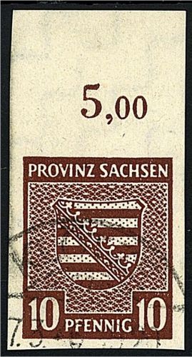 Prov. Sachsen Mi 72 OR ° Luxusstück gep. Dr. Jasch BPP, ME 250€