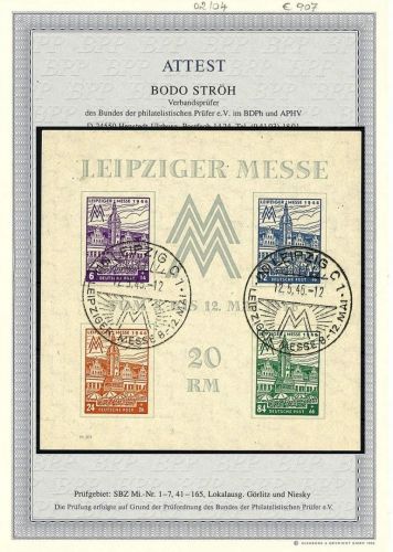 West Sachsen Block 5 YZ a ° mit FA Ströh BPP, ME 900€