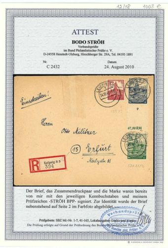 West SachsenSZ d 8 AX b + 155 x Brief, FA Ströh BPP, ME 3.000€ +