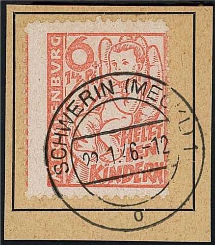 Meckl. Vorpommern Mi 26 b Luxus Briefstück gep. Kramp BPP, ME 450€