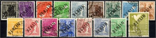Berlin Mi 1 - 17 °, bis aus 8+40 pf., jede Marke gep. Schlegel BPP