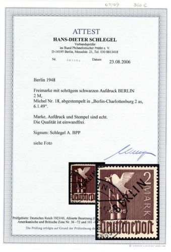 Berlin Mi 18 ° einwandfrei, FA Schlegel BPP, ME 500€