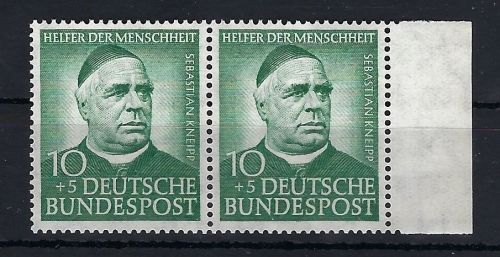 Bund 1953, Mi 174 y ** Paar einwandfrei, gepr. Schlegel BPP, ME 130€