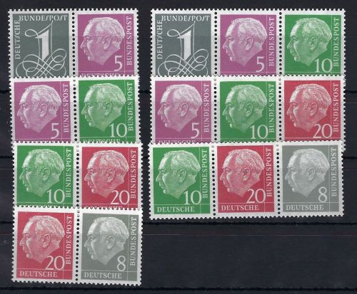 Bund Zusammendrucke, W 17 - W 23 YII ** einwandfrei, ME 168,50€