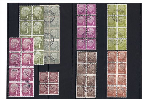 Bund Heuss I, gestemp. Lot Einheiten aus Mi 177-196