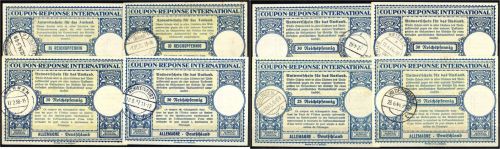 Inter. Antwortscheine DR Muster London 1930, Mi IAS 12-IAS 20, ME 250€