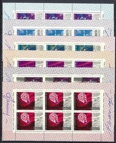 Sowjetunion, Kleinbogen Mi 4042-4047 ** mit Autogramme der Astronauten