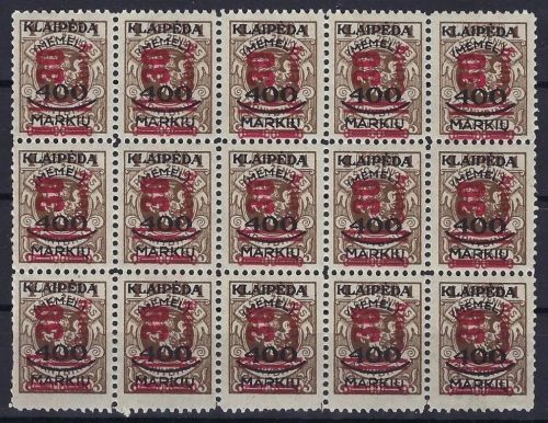 C) Memel Mi 232 ** (15) im Bogenteil, ME 1.200€
