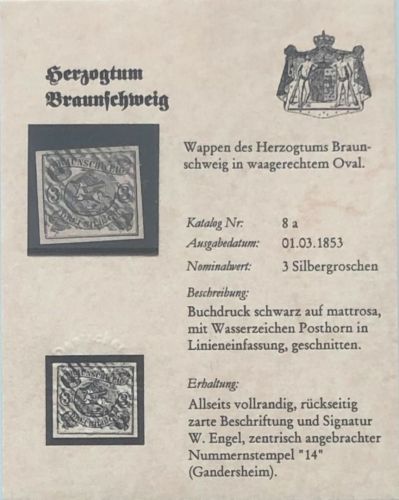 P) Braunschweig Mi 8 a ° in Luxus Qualität, auf DPS Sammelkarte ME 110€