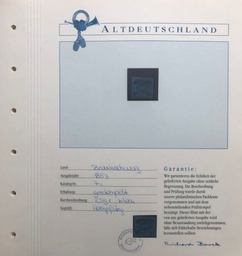 P) Braunschweig Mi 7 a ° einwandfrei, mit Borek Garantieblatt, ME 80€