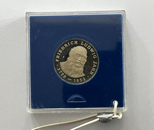 DDR 5 Mark 1977 PP, F. L. Jahn, verplombt