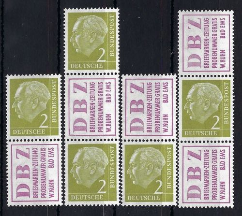 Bund Heuss I ZD´s, S 13 - 16 ** einwandfrei, ME 334€