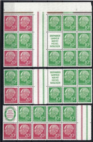 Bund Heuss I ZD´s, postfrisches Lot aus MHB 3, einwandfrei, ME 284€