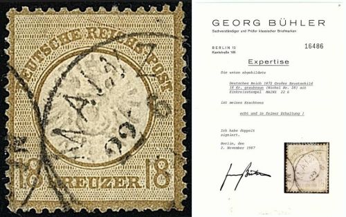 C) DR Mi 28 ° mit Attest Georg Bühler , ME 2.800€