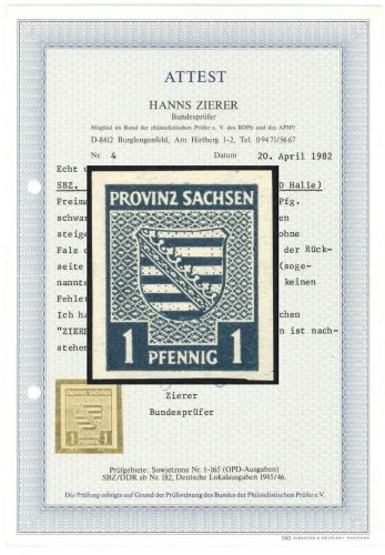 C) Provinz Sachsen Mi 66 Y ** einwandfrei, FA Zierer BPP, ME 4.000€