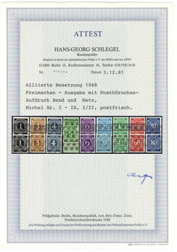 C) Bizone Mi I/I - IX/I + I/II - IX/II ** mit FA Schlegel BPP, ME 1.800€